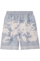 VERSACE SILK TWILL PRINT SHORTS Size: 50,  colour: GREY