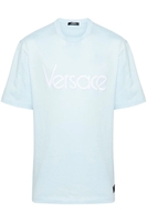 VERSACE TRIBUTE EMBROIDERY LOGO T SHIRT Size: L,  colour: BLUE