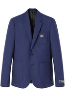 VERSACE WOOL CANVAS JACKET Size: IT50 UK40,  colour: NAVY