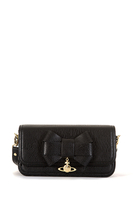 Vivienne Westwood Bow Leather Black Clutch Bag