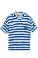 VIVIENNE WESTWOOD CAMP STRIP SHIRT Size: L,  colour: BLUE