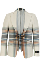 Vivienne Westwood Chain Waistcoat Insert Blazer Beige Check