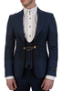 Vivienne Westwood Chain Waistcoat Insert Blazer Navy Check
