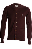 Vivienne Westwood Classic Orb Logo Cardigan Burgundy