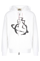 VIVIENNE WESTWOOD STENCIL ORD RUGGED ZIP HOODIE Size: M,  colour: WHITE
