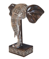 African Elephant Head Bust
