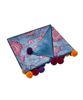 African Floral Pom Pom Throw