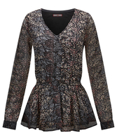 Animal Peplum Blouse