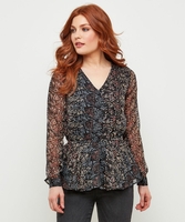 Animal Peplum Blouse