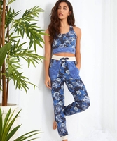 Blue Patch Print Joggers