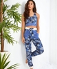 Blue Patch Print Joggers