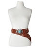Boho Jewel Buckle Leather Belt