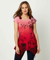 Button Shoulder Print Top