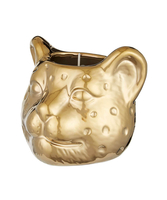 Gold 3D Wax Filled Leopard Candle Pot