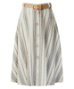 Linen Mix Stripe Skirt