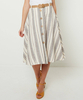 Linen Mix Stripe Skirt