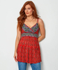 Longline Contrast Print Top