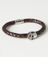 Luxury Leather Skull Bracelet