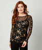 Metallic Print Mesh Top And Cami Set