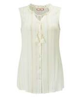 Metallic Stripe Button Up Blouse