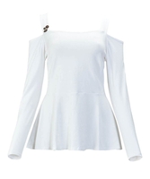 Open Shoulder Basic T-Shirt