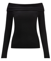 Rolled Shoulder Ribbed Top