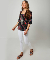 Sassy Shirring Top