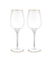 Set Of 2 Deco Wine Glasses