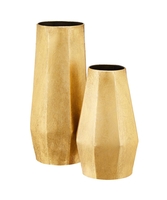 Set Of 2 Gold Vases