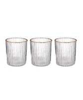 Set Of 3 Blossom Tealight Holders