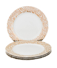 Set Of 4 Gold Metallic Zebra Dinner Plates