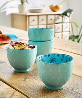 Set Of 4 Paisley Snack Bowls