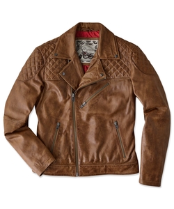 Tan Leather Biker Jacket