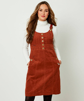 Unique Cord Pinafore Dress