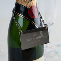 Engraved Rectangular Metal Wine Bottle Gift Tag