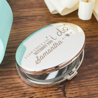 Engraved Silver Oval Compact Mirror - Without You