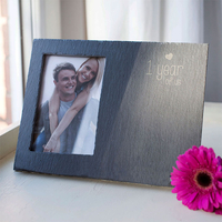 Engraved Slate Chalkboard Photo Frame - Family