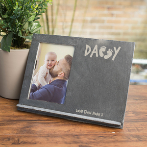 Engraved Slate Chalkboard Photo Frame - Footprints