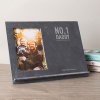 Engraved Slate Chalkboard Photo Frame - No.1 Daddy