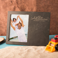 Engraved Slate Chalkboard Photo Frame - The Adventures Of