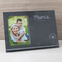 Engraved Slate Chalkboard Photo Frame - Wish List