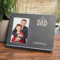 Engraved Slate Chalkboard Photo Frame - World