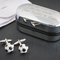 Football Cufflinks In Personalised Box