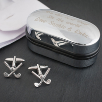 Golf Club Cufflinks In Personalised Box