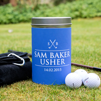 Golf Gift Set In Personalised Tin - Blue Argyle