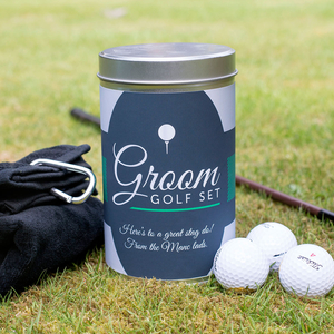 Golf Gift Set In Personalised Tin - Groom