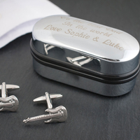 Guitar Cufflinks In Personalised Box