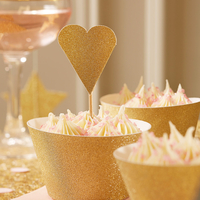 Pastel Perfection Heart Cupcake Toppers (Pack of 12)