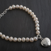 Pearl Bracelet with Engraved Heart