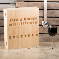 Personalised 3 Bottle Luxury Wooden Wine Box - 50 Years